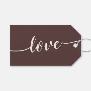 Chocolate Brown Cheers Simple Love Gift Tags