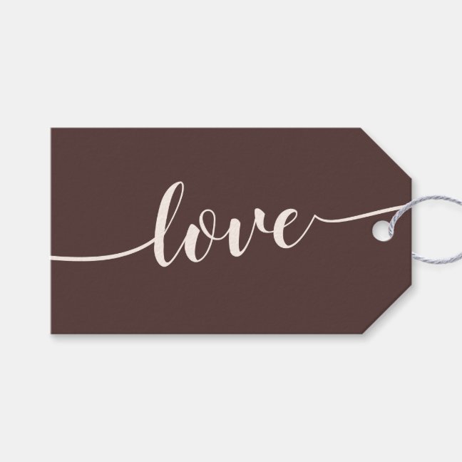 Chocolate Brown Cheers Simple Love Gift Tags