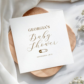 Chocolate Brown Chic Baby Shower Napkins