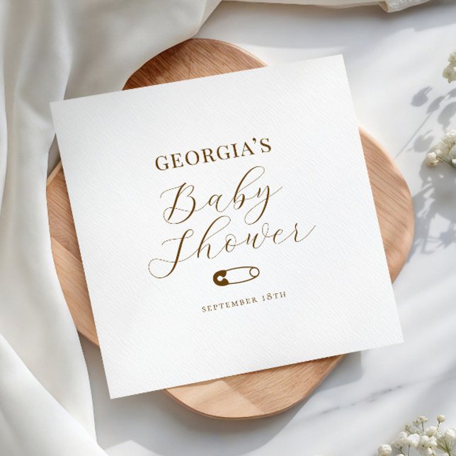 Chocolate Brown Chic Baby Shower Napkins (Creator Uploaded)