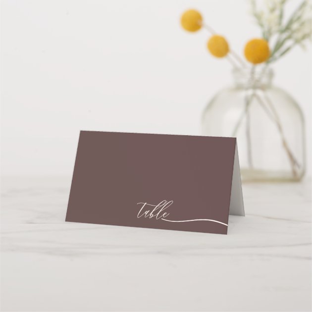 Chocolate Brown Clear Seating Table Place Card
