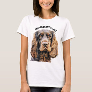 CHOCOLATE BROWN COCKER SPANIEL DOG FACE T-Shirt