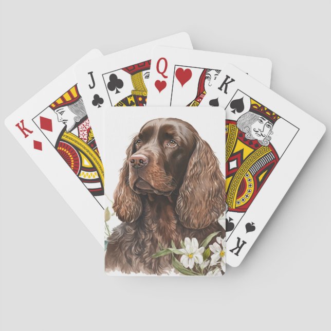 Chocolate Brown Cocker Spaniel Poker Cards (Back)