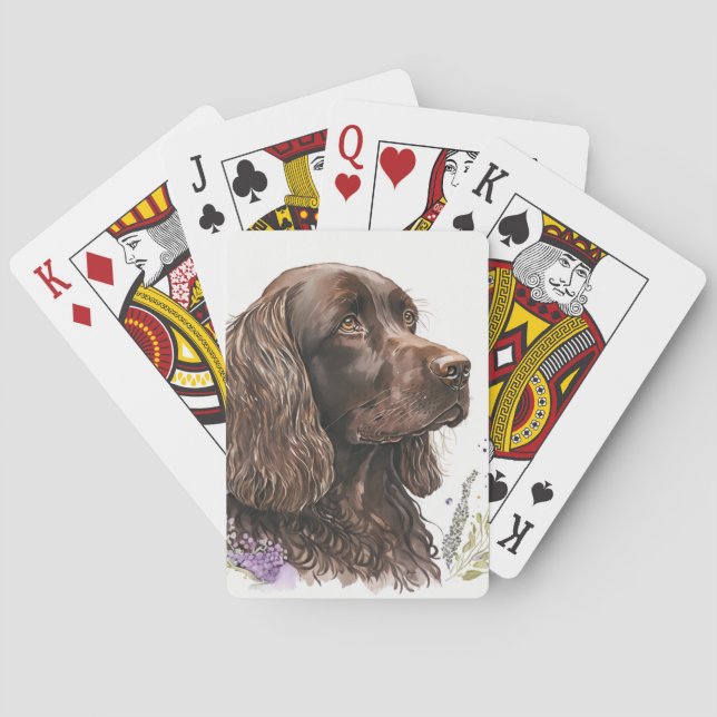 Chocolate Brown Cocker Spaniel Poker Cards (Back)
