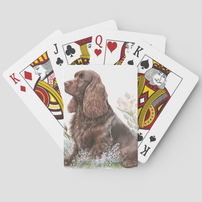 Chocolate Brown Cocker Spaniel Poker Cards (Back)