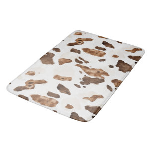 Chocolate Brown Cow print Bath Mat