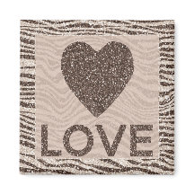 Chocolate Brown Cream Blush Zebra Glitter Love