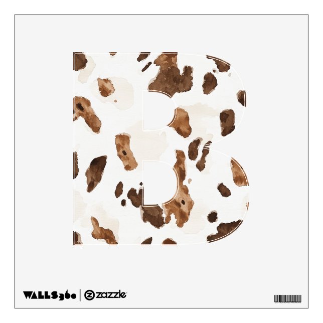 Chocolate Brown Cream Cow Animal Print Wall Decal (Front)