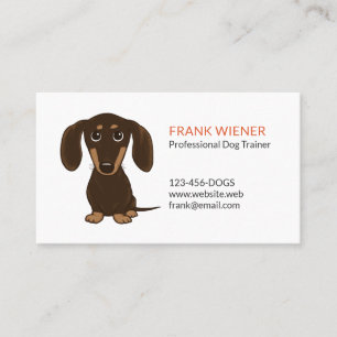 Chocolate Brown Dachshund Cute Doxie Cartoon Dog Business Card