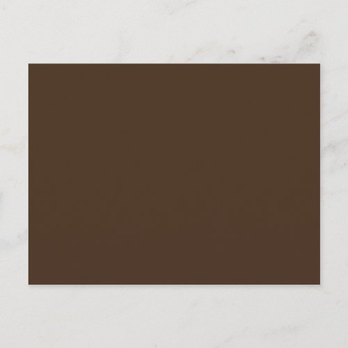 Chocolate Brown _ Dark Tree Trunk Brown Color Only Postcard