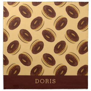 Chocolate brown donuts pattern cloth napkin