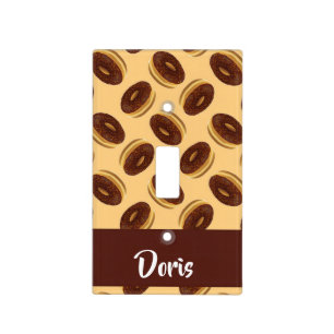 Chocolate brown donuts pattern light switch cover