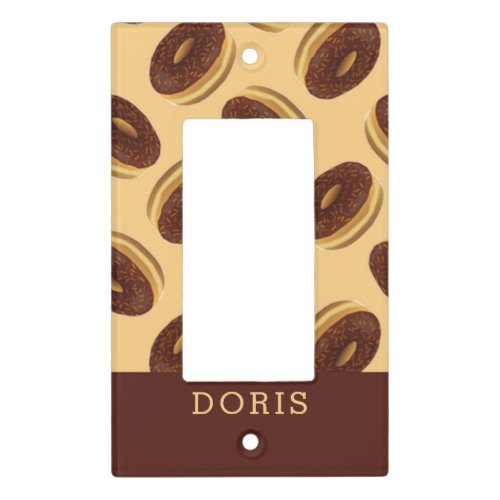 Chocolate brown donuts pattern light switch cover