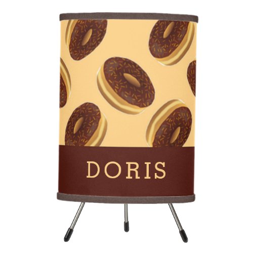 Chocolate brown donuts pattern tripod lamp