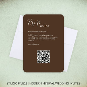 Chocolate Brown • Elegant Modern Wedding RSVP Card