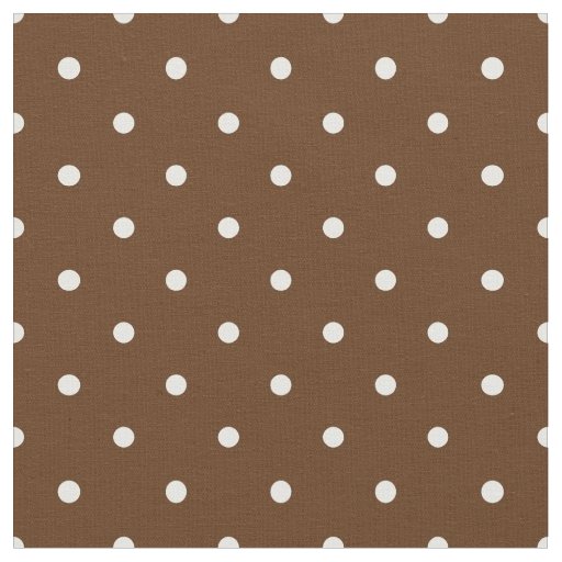 Chocolate Brown Fabric With White Polka Dots Spots