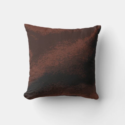 Chocolate Brown Faux Velvet Print Throw Pillow