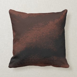 Chocolate Brown Faux Velvet Print Throw Pillow