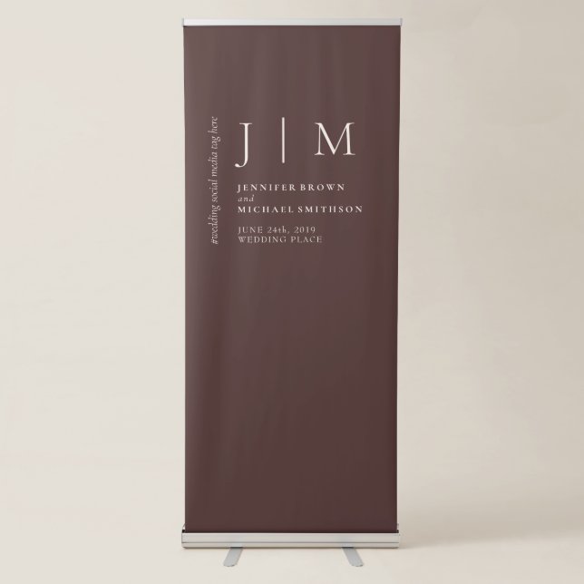 Chocolate Brown Formal Background for Photo Retractable Banner (Front)