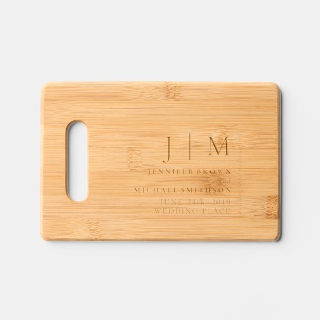 Chocolate Brown Formal Basic Wedding Engraved Cutting Board