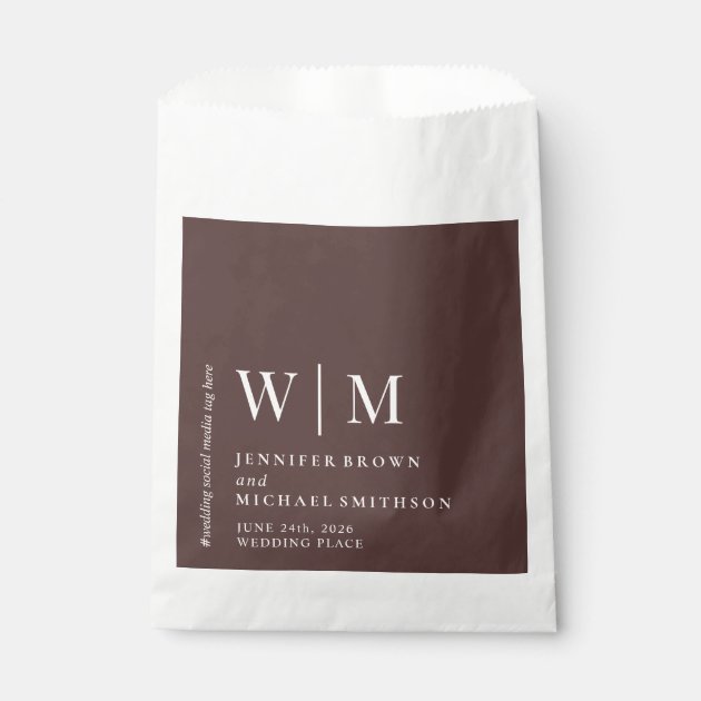 Chocolate Brown Formal Chic Event Suite Wedding Favor Bag
