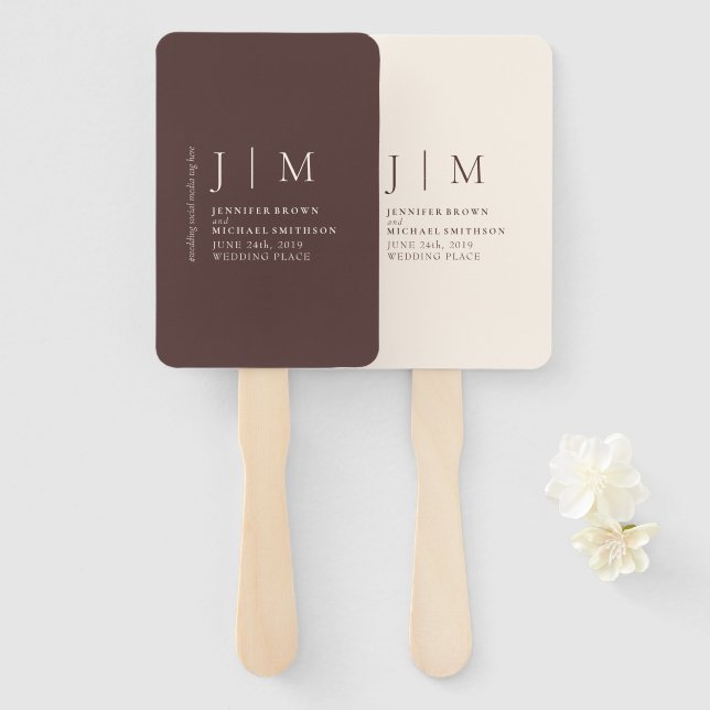 Chocolate Brown Formal Event Suite Wedding Hand Fan (Front and Back)