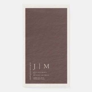 Chocolate Brown Formal Event Wedding Paper Guest Towels