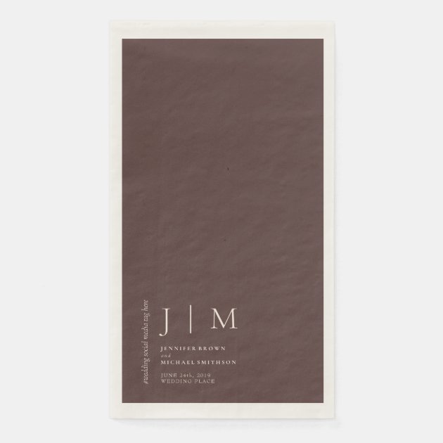 Chocolate Brown Formal Event Wedding Paper Guest Towels