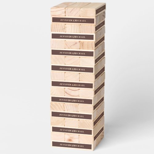 Chocolate Brown Formal Fun Classic Wedding Topple Tower