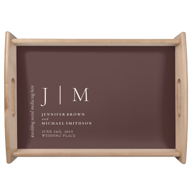Chocolate Brown Formal Modern Event coffee Wedding Serving Tray