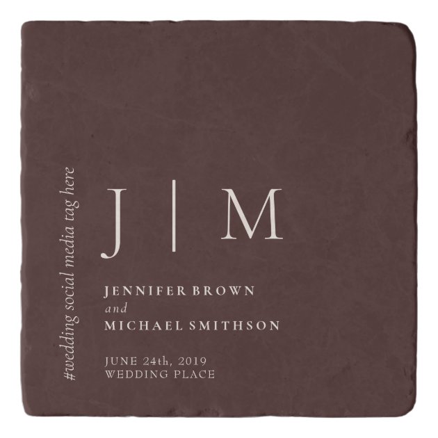 Chocolate Brown Formal Simple Lux Wedding Trivet