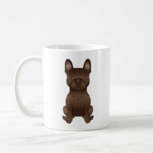 Chocolate Brown French Bulldog Cute Cartoon Dog Coffee Mug