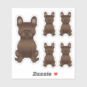 Chocolate Brown French Bulldog Dog Drawings Sticker