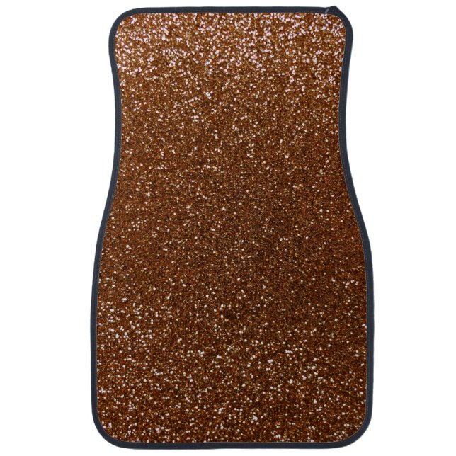 Chocolate brown glitter car floor mat (Front)