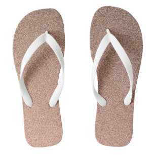 Chocolate Brown Gradient Glitters, Pair of Flip Flops