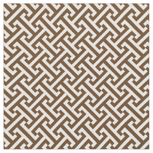 Chocolate Brown Greek Key Pattern Fabric