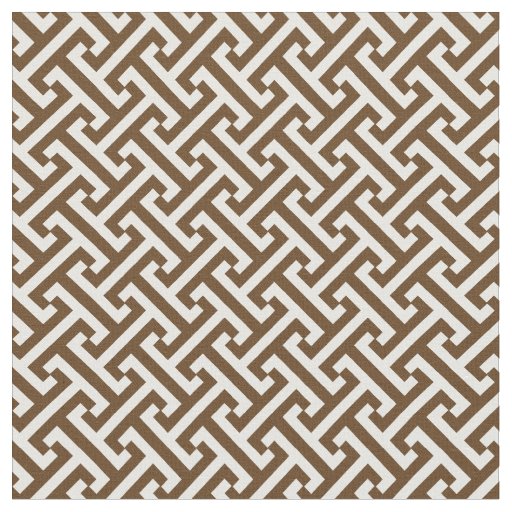 Chocolate Brown Greek Key Pattern Fabric