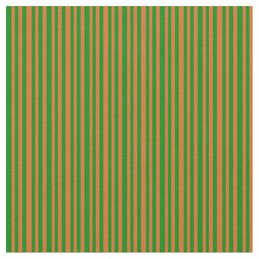 Chocolate Brown & Green Stripes Pattern Fabric