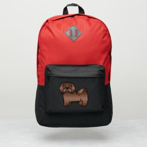 Chocolate Brown Havanese Cute Cartoon Dog Port Authority Backpack