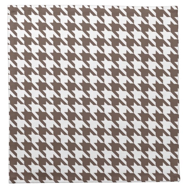 Chocolate Brown Houndstooth Pattern Cloth Napkins (Front)