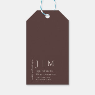Chocolate Brown Ivory Formal Event Wedding Gift Tags