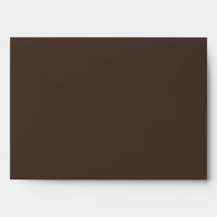 Chocolate Brown Ivory Wedding Return Address Envelope