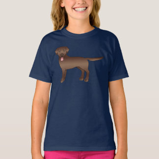 Chocolate Brown Labrador Retriever Cartoon Dog T-Shirt