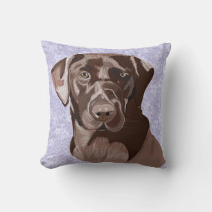Chocolate Brown Labrador Throw Pillow