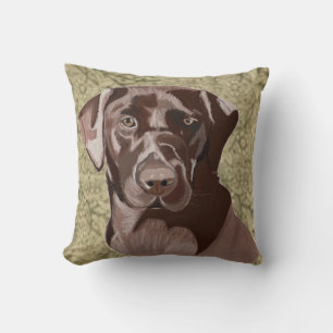 Chocolate Brown Labrador Throw Pillow