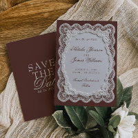 Chocolate Brown Lace Doily Old Money Wedding