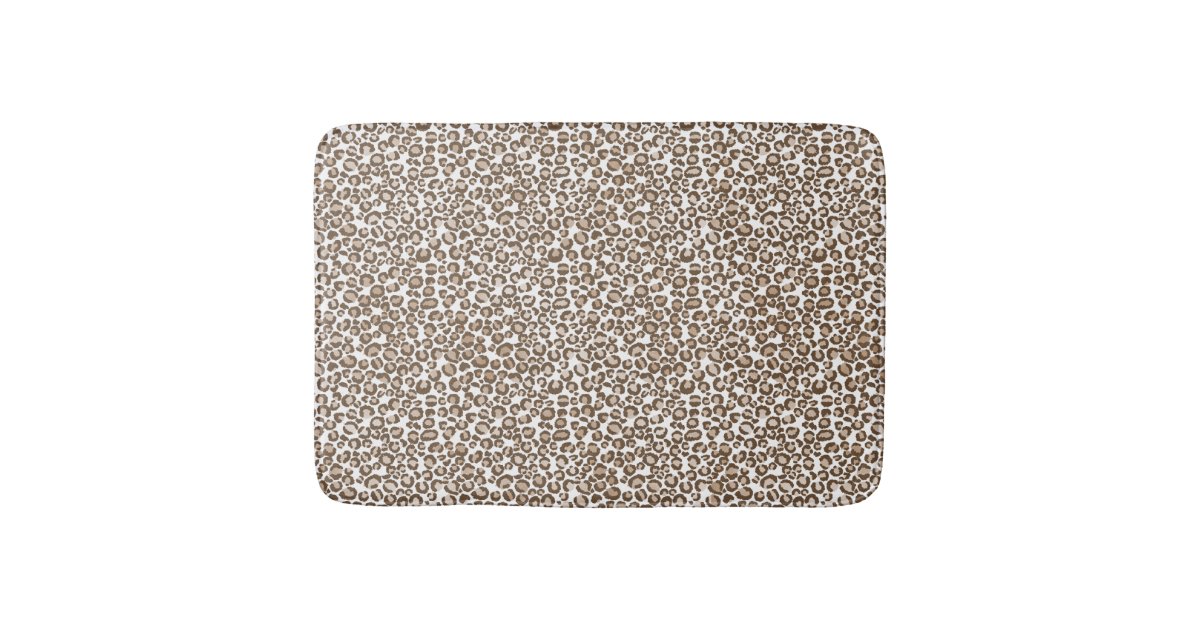 Chocolate Brown Leopard Print Bath Mat Zazzle Com