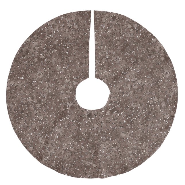 Chocolate Brown Leopard Print Glitter         Brushed Polyester Tree Skirt (Front)
