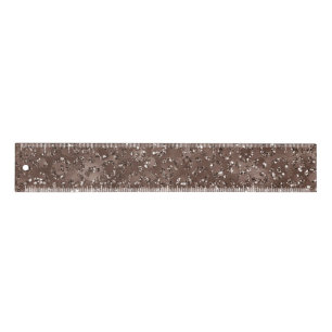 Chocolate Brown Leopard Print Glitter Ruler