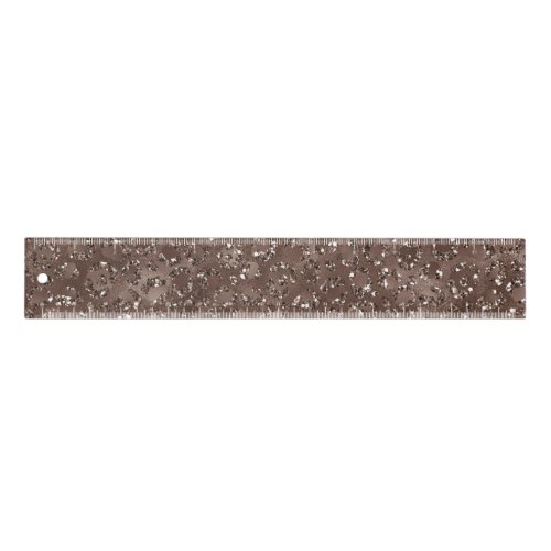 Chocolate Brown Leopard Print Glitter   Ruler